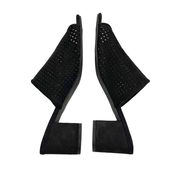 George Mules black Peep Toe slide fits 8 - 8.5 US heels - Picture 3 of 11
